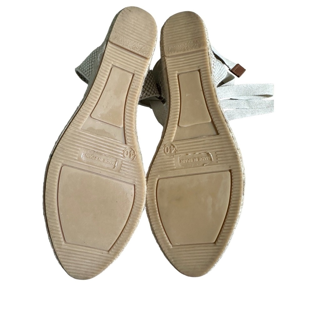 Boden Cassie Espadrille Wedge Sandals 40‎ Oatmeal Suede Lace Up Jute Heel - Picture 9 of 10